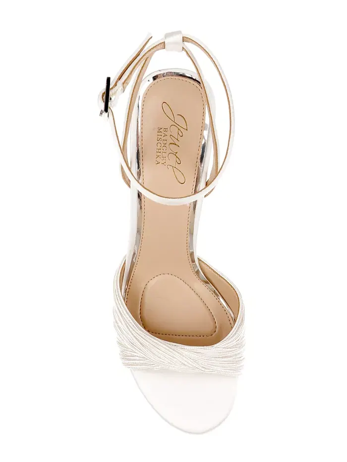 Женские босоножки Nanette Stiletto на шпильке Jewel Badgley Mischka — изображение 4 из 5, слоновая кость