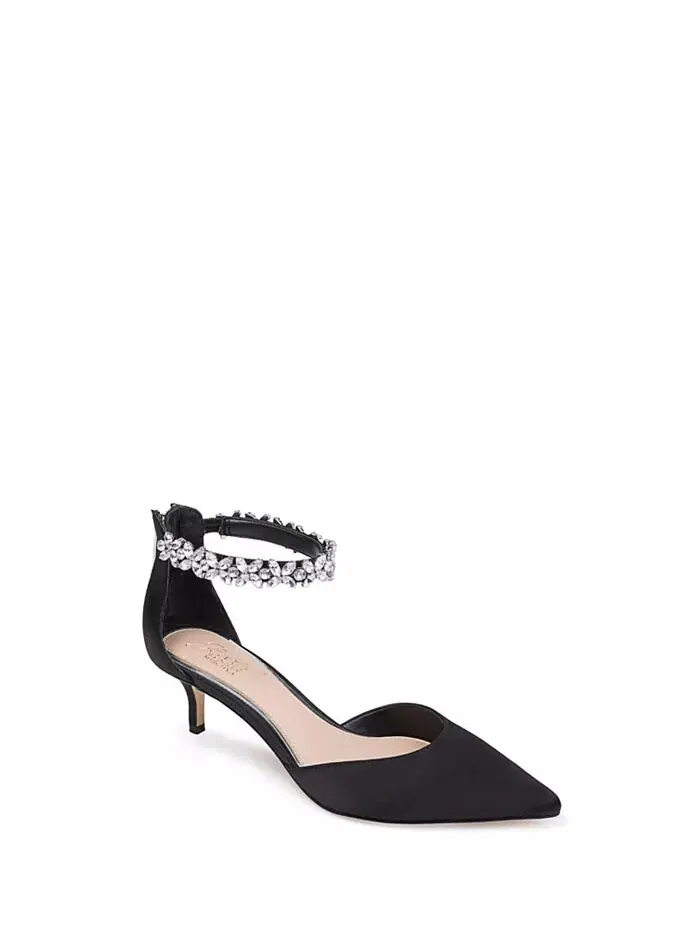 Женские вечерние туфли-лодочки Robles Kitten Heel Jewel Badgley Mischka — изображение 1 из 5, черный