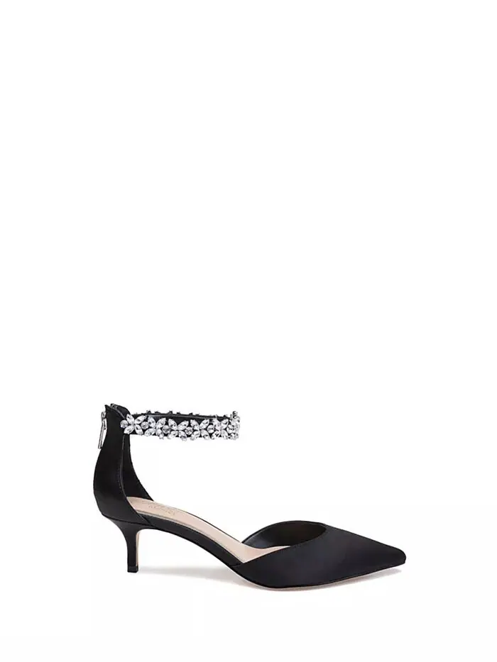 Женские вечерние туфли-лодочки Robles Kitten Heel Jewel Badgley Mischka — изображение 2 из 5, черный