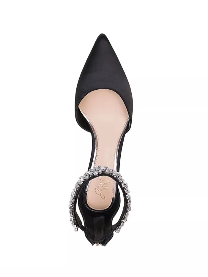 Женские вечерние туфли-лодочки Robles Kitten Heel Jewel Badgley Mischka — изображение 4 из 5, черный