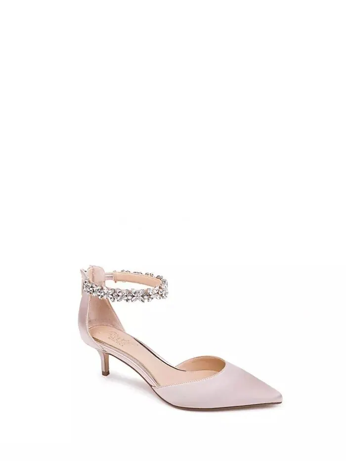 Женские вечерние туфли-лодочки Robles Kitten Heel Jewel Badgley Mischka — изображение 1 из 5, шампань