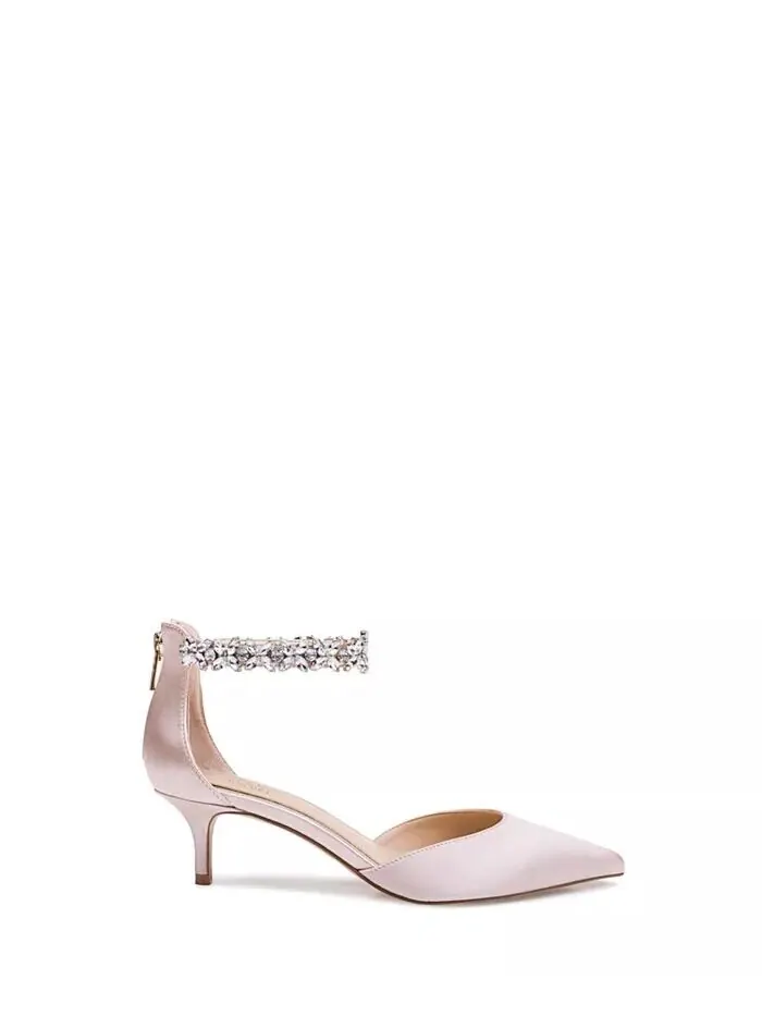 Женские вечерние туфли-лодочки Robles Kitten Heel Jewel Badgley Mischka — изображение 2 из 5, шампань