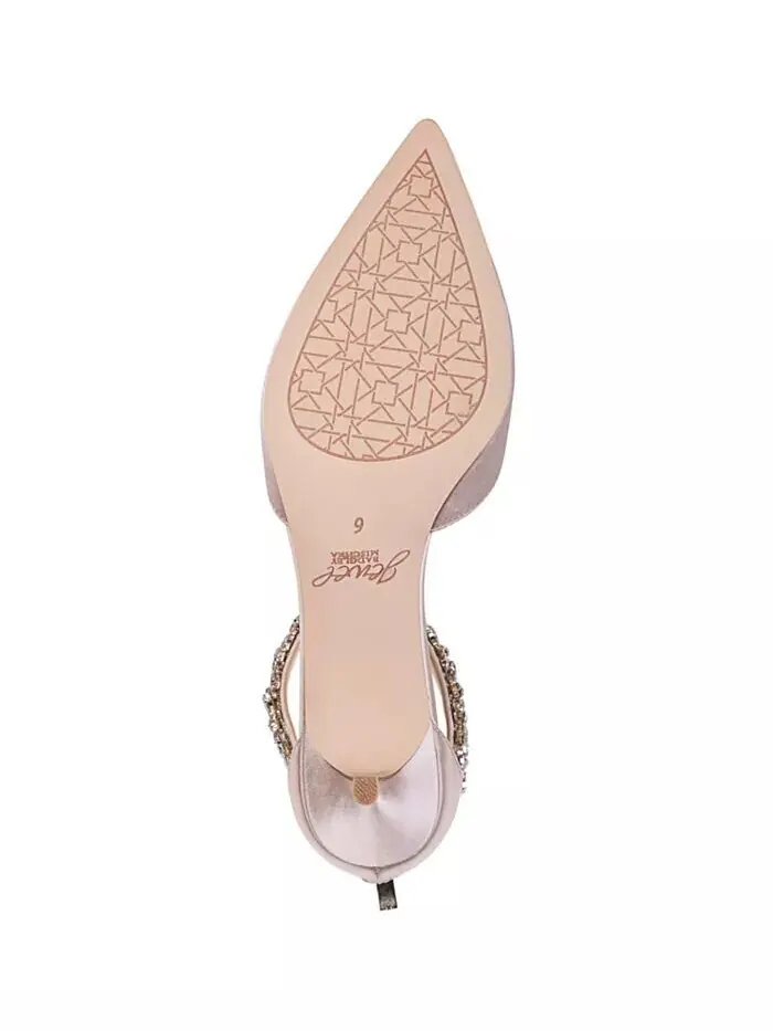 Женские вечерние туфли-лодочки Robles Kitten Heel Jewel Badgley Mischka — изображение 5 из 5, шампань