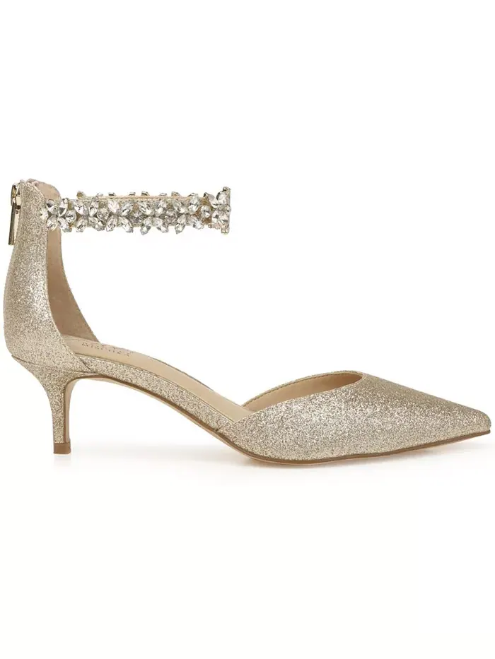 Женские вечерние туфли Robles на низком каблуке Jewel Badgley Mischka — изображение 2 из 5, золотистый