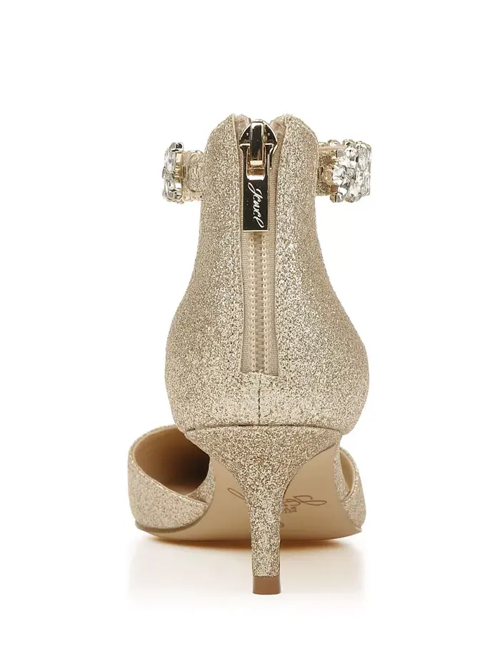 Женские вечерние туфли Robles на низком каблуке Jewel Badgley Mischka — изображение 3 из 5, золотистый