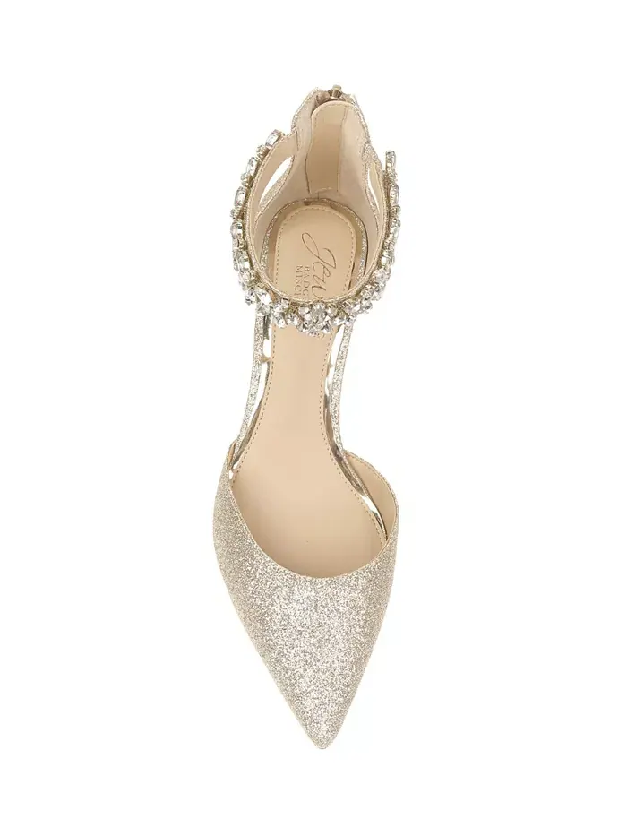 Женские вечерние туфли Robles на низком каблуке Jewel Badgley Mischka — изображение 4 из 5, золотистый
