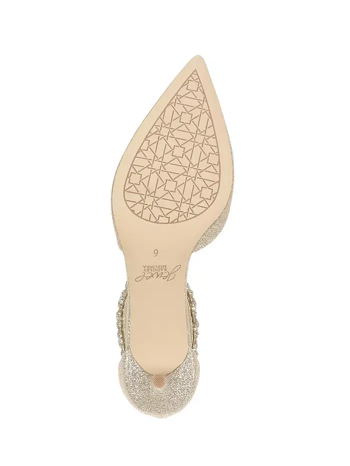 Женские вечерние туфли Robles на низком каблуке Jewel Badgley Mischka — изображение 5 из 5, золотистый