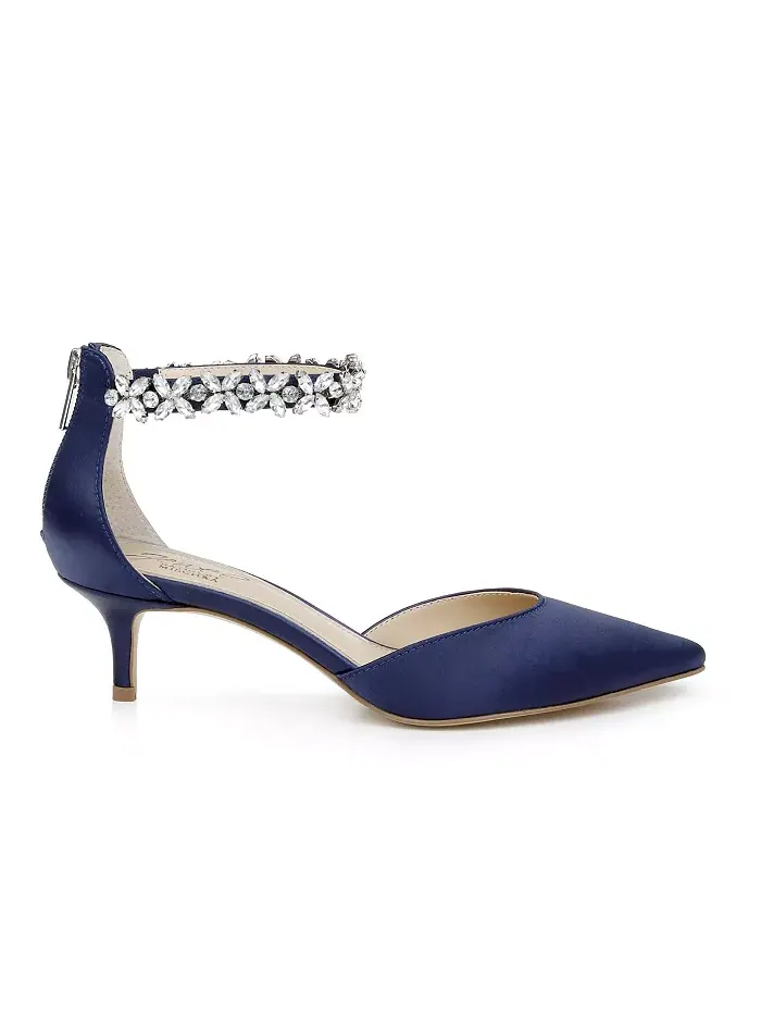 Женские вечерние туфли Robles на низком каблуке Jewel Badgley Mischka — изображение 2 из 4, темно-синий