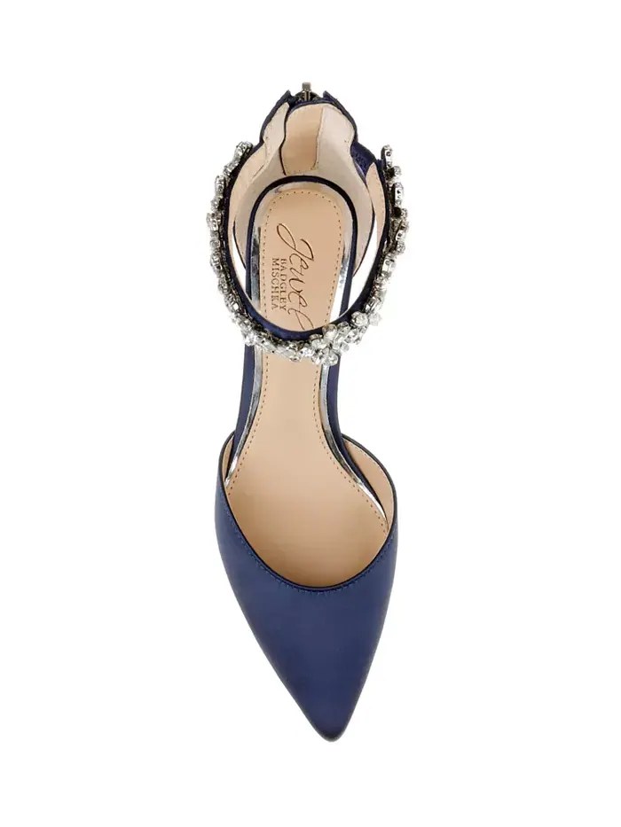 Женские вечерние туфли Robles на низком каблуке Jewel Badgley Mischka — изображение 4 из 4, темно-синий