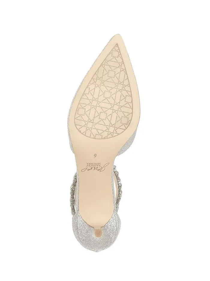 Женские вечерние туфли Robles на низком каблуке Jewel Badgley Mischka — изображение 5 из 5, серебристый