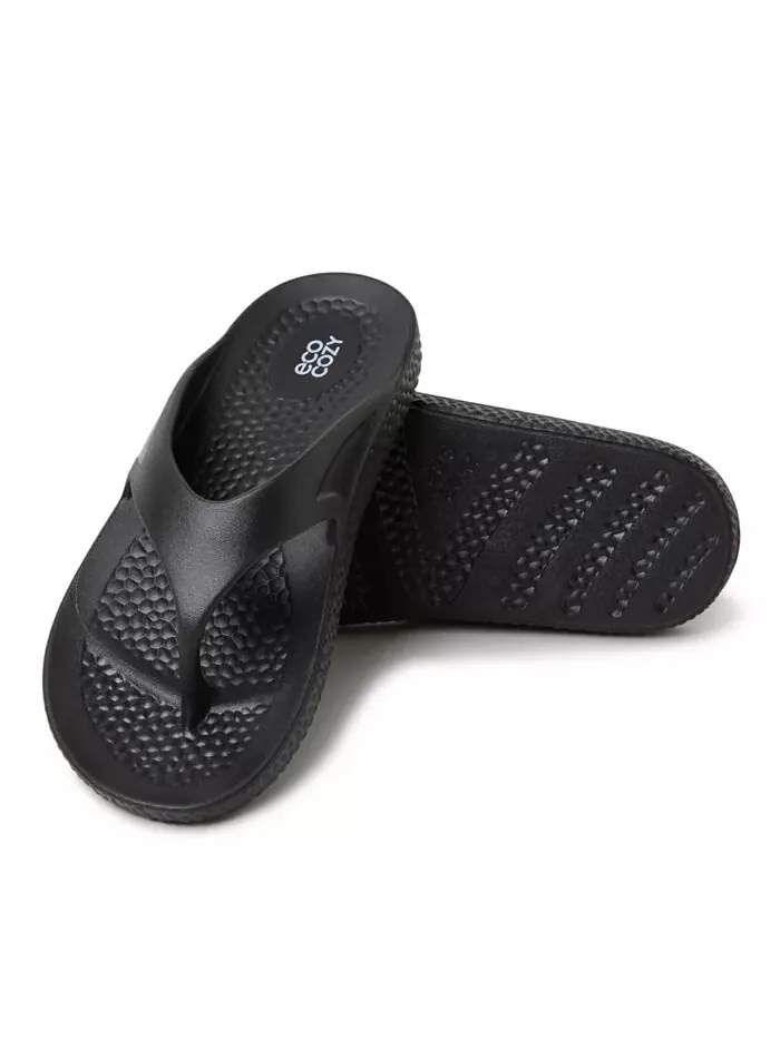 Мужские сандалии-шлепанцы EcoCozy Sustainable Comfort Dearfoams — изображение 3 из 5, черный