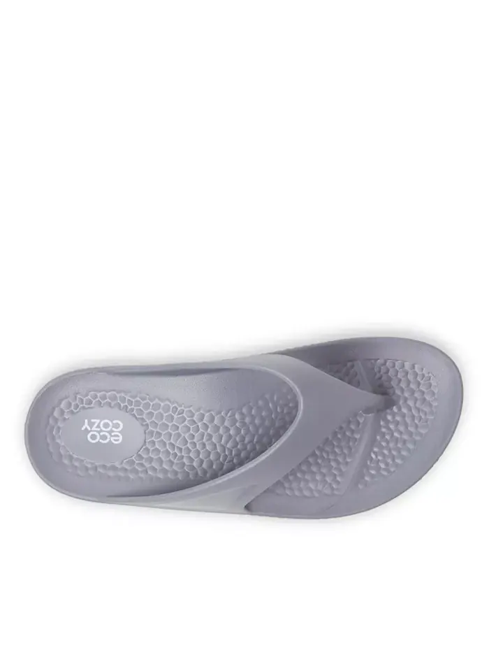Мужские экологичные удобные шлепанцы-вьетнамки EcoCozy Sustainable Comfort Flip Flop Thong Sandal — изображение 4 из 5, серый