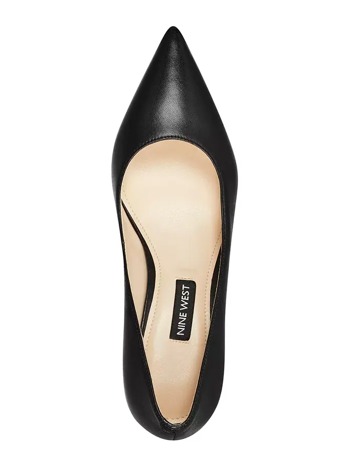 Женские туфли-лодочки Arlene на каблуке-рюмочке с острым носом Nine West — изображение 4 из 5, черный