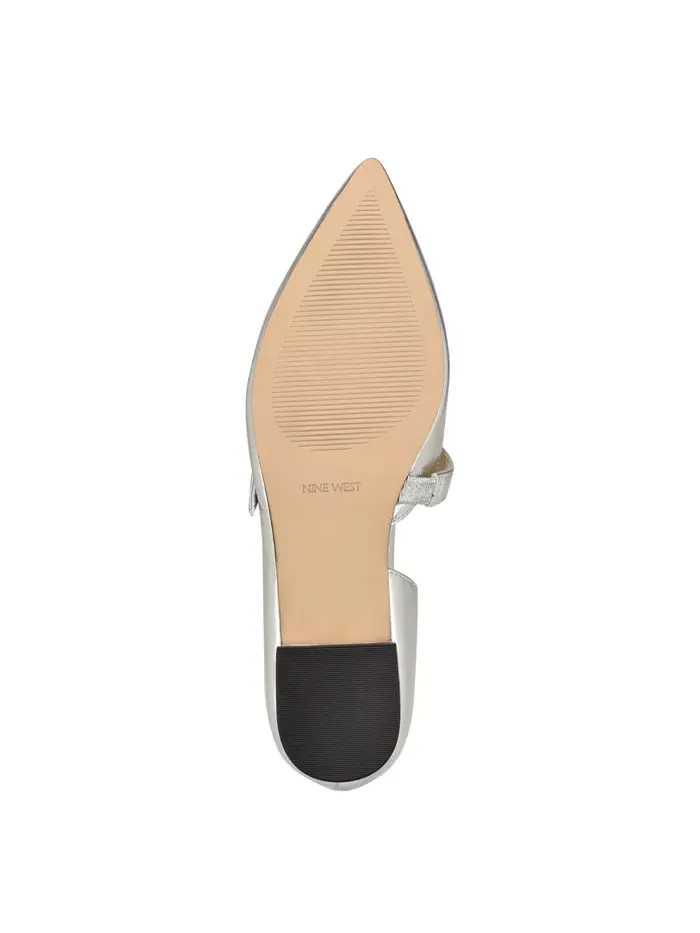Женские балетки Luso d'Orsay Mary Jane Nine West — изображение 5 из 5, серебристый металлик