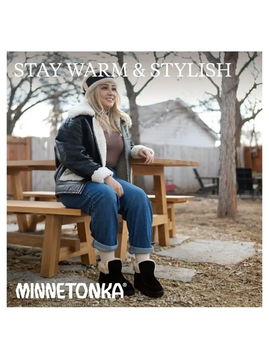 Женские замшевые ботильоны Chandra на берберской подкладке Minnetonka — изображение 3 из 7, черный