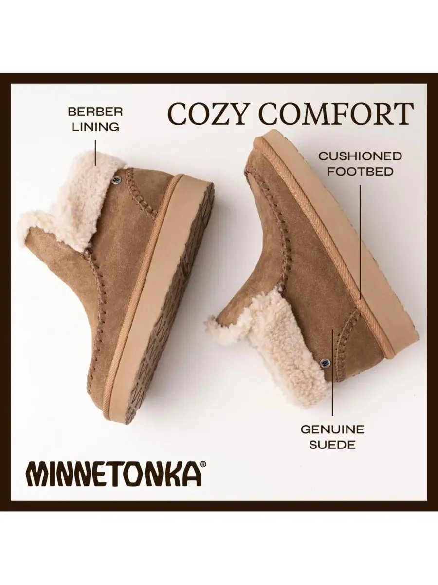 Женские замшевые ботильоны Chandra на берберской подкладке Minnetonka — изображение 4 из 7, коричневый
