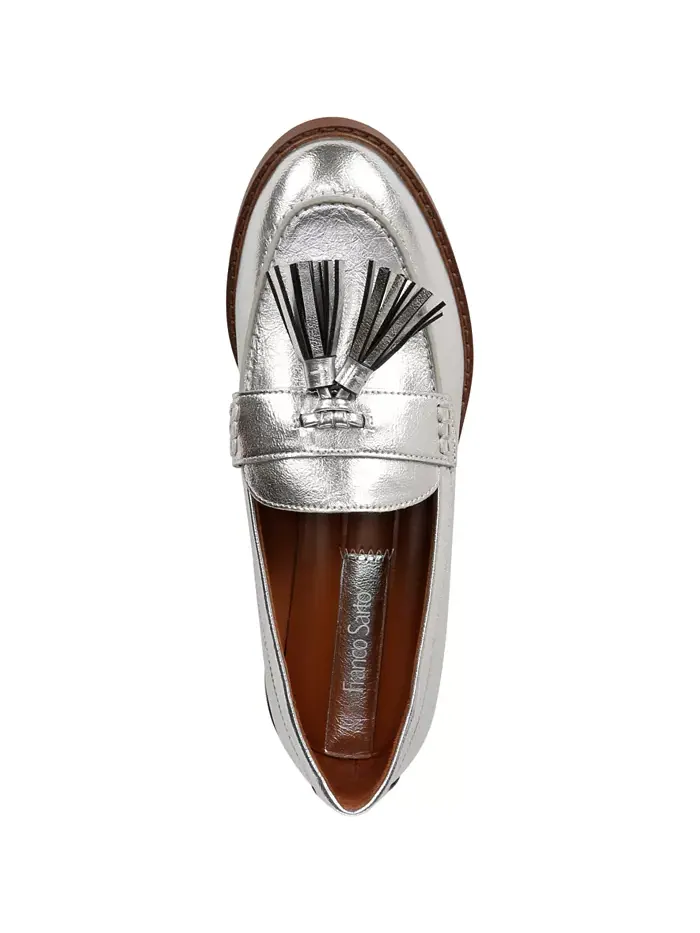 Женские лоферы Carolyn Low Profile с кисточками Franco Sarto — изображение 4 из 5, серебряный