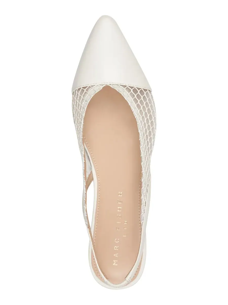 Женские балетки Davin Mesh Slingback Dress Flats Marc Fisher LTD — изображение 4 из 5, кремовый