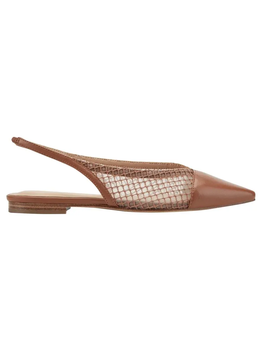 Женские балетки Davin Mesh Slingback Dress Flats Marc Fisher LTD — изображение 2 из 5, коньячный