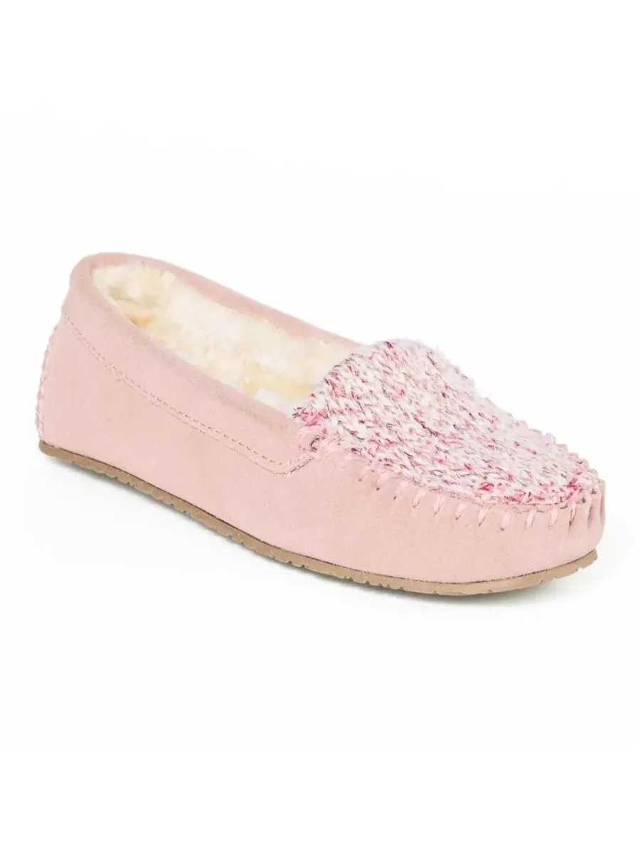 Женские тапочки-слипоны с блестящим трикотажем и меховой подкладкой Cosi Venetian Suede Sparkle — изображение 1 из 8, розовый