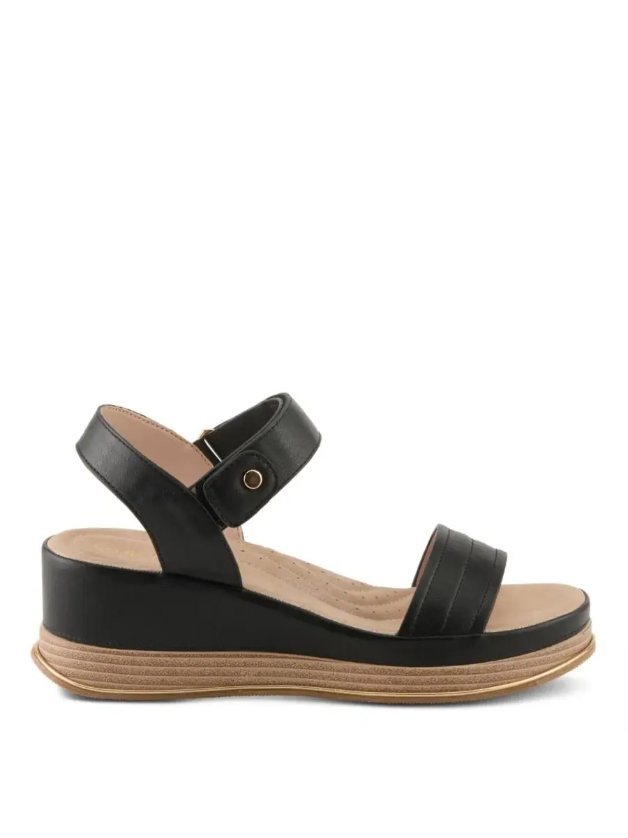 Сандалии-танкетки с закрытым носком и застежкой-липучкой Sahil Platform Wedge Sandal Patrizia — изображение 2 из 7, черный