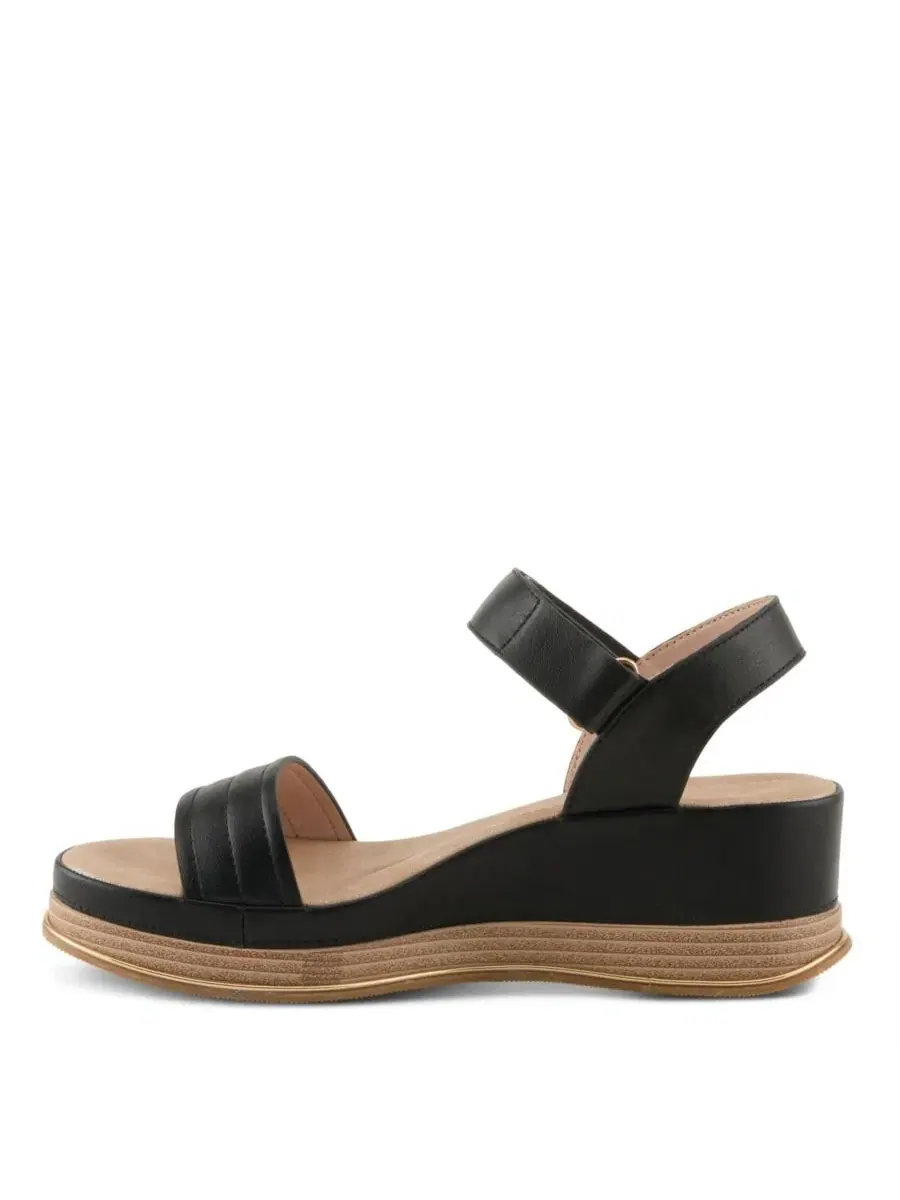 Сандалии-танкетки с закрытым носком и застежкой-липучкой Sahil Platform Wedge Sandal Patrizia — изображение 3 из 7, черный