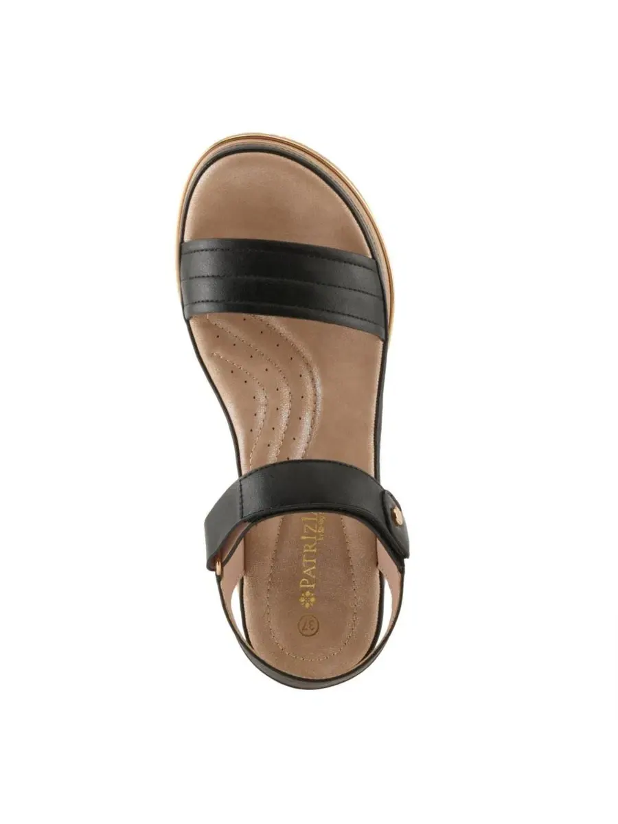 Сандалии-танкетки с закрытым носком и застежкой-липучкой Sahil Platform Wedge Sandal Patrizia — изображение 6 из 7, черный