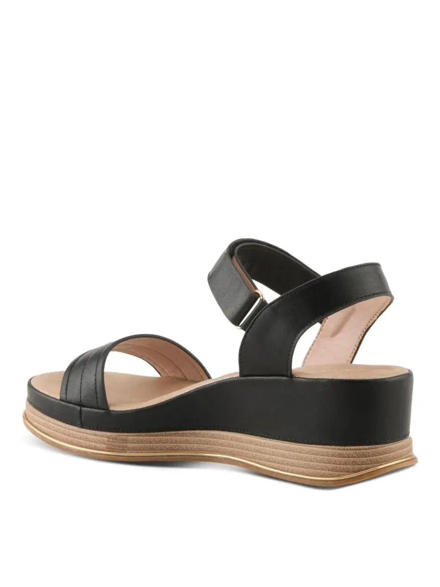 Сандалии-танкетки с закрытым носком и застежкой-липучкой Sahil Platform Wedge Sandal Patrizia — изображение 7 из 7, черный