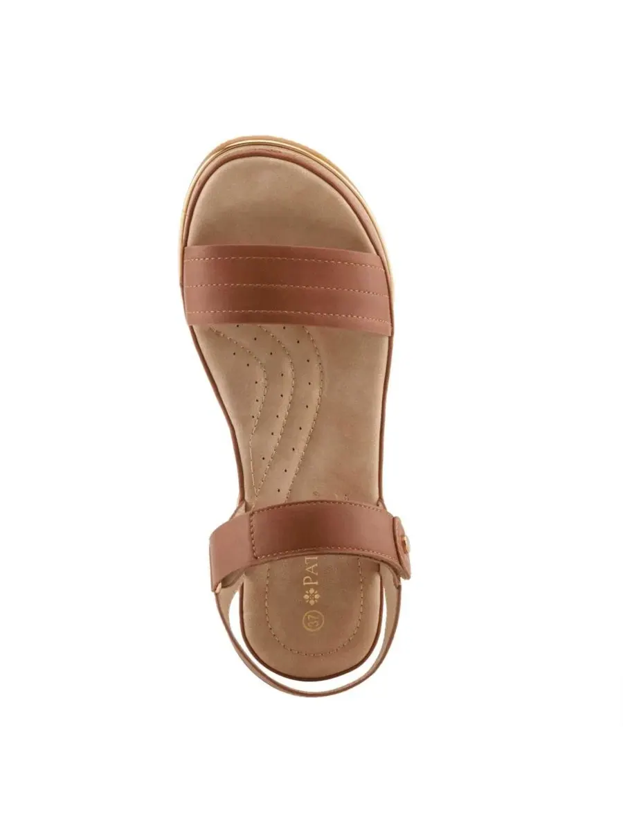 Женские босоножки-танкетки Sahil Platform Wedge Sandal с застежкой-липучкой Patrizia — изображение 4 из 7, верблюжий