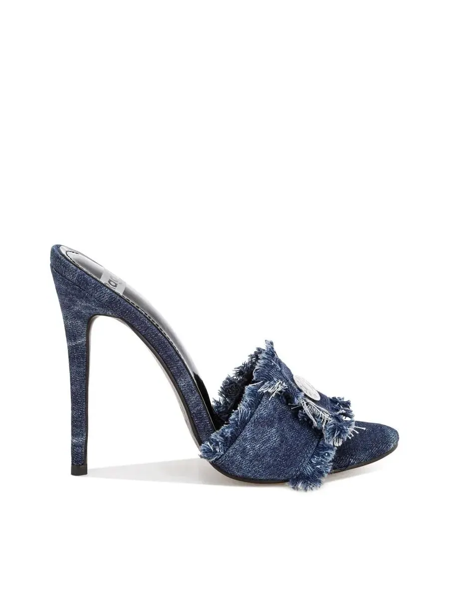 Босоножки-мюли на каблуке с денимом Claudia Distressed Denim Stiletto Sandals Rag & Co — изображение 2 из 6