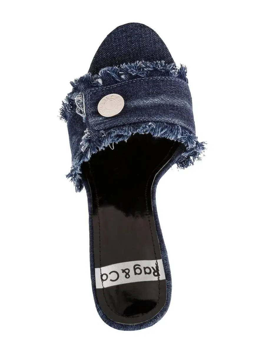 Босоножки-мюли на каблуке с денимом Claudia Distressed Denim Stiletto Sandals Rag & Co — изображение 6 из 6