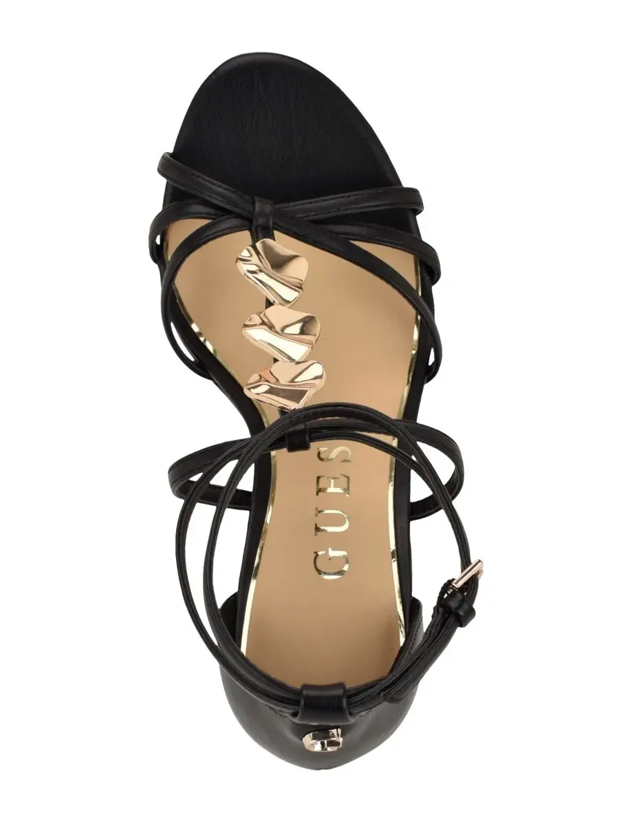 Босоножки на каблуке с ремешками Chaella GUESS — изображение 4 из 5, черный