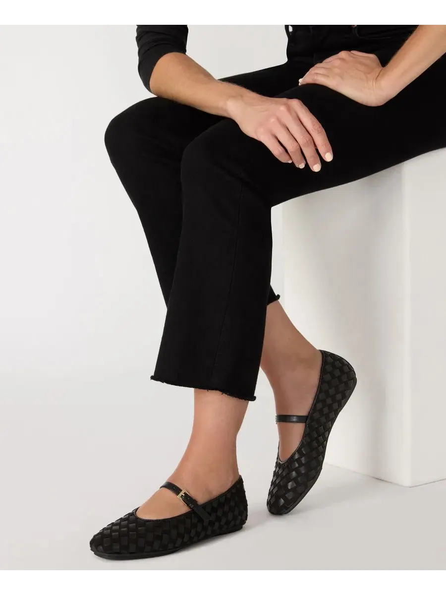 Балетки Anne Klein Connie Woven Mary Jane — изображение 3 из 8, черный