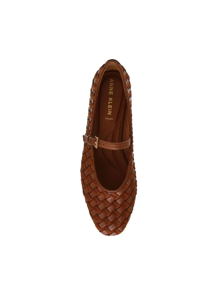 Балетки Anne Klein с плетеным верхом, модель Connie Woven Mary Jane — изображение 2 из 7, коричневый