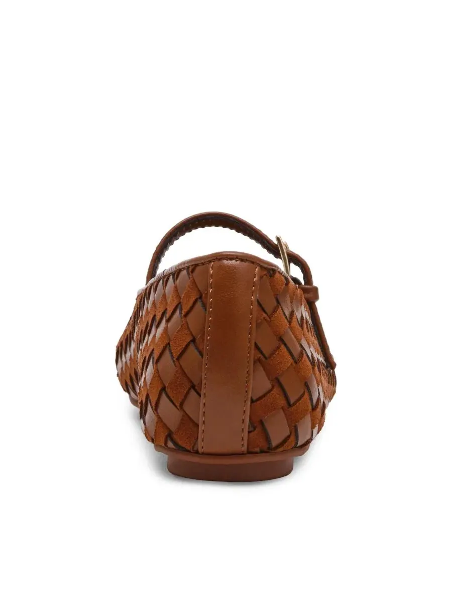 Балетки Anne Klein с плетеным верхом, модель Connie Woven Mary Jane — изображение 3 из 7, коричневый