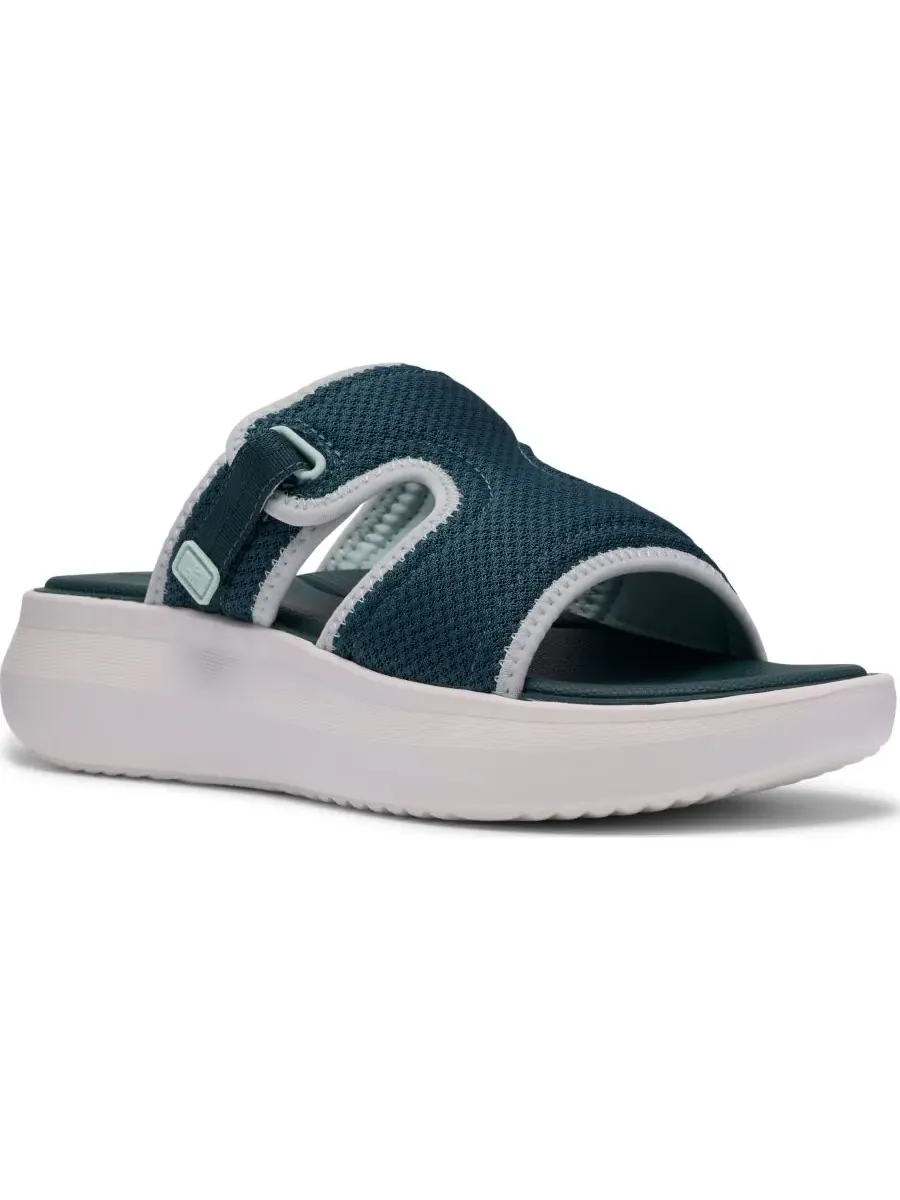 Сандалии женские Clarks Solevana Mist на танкетке, без шнурков, бирюзовые
