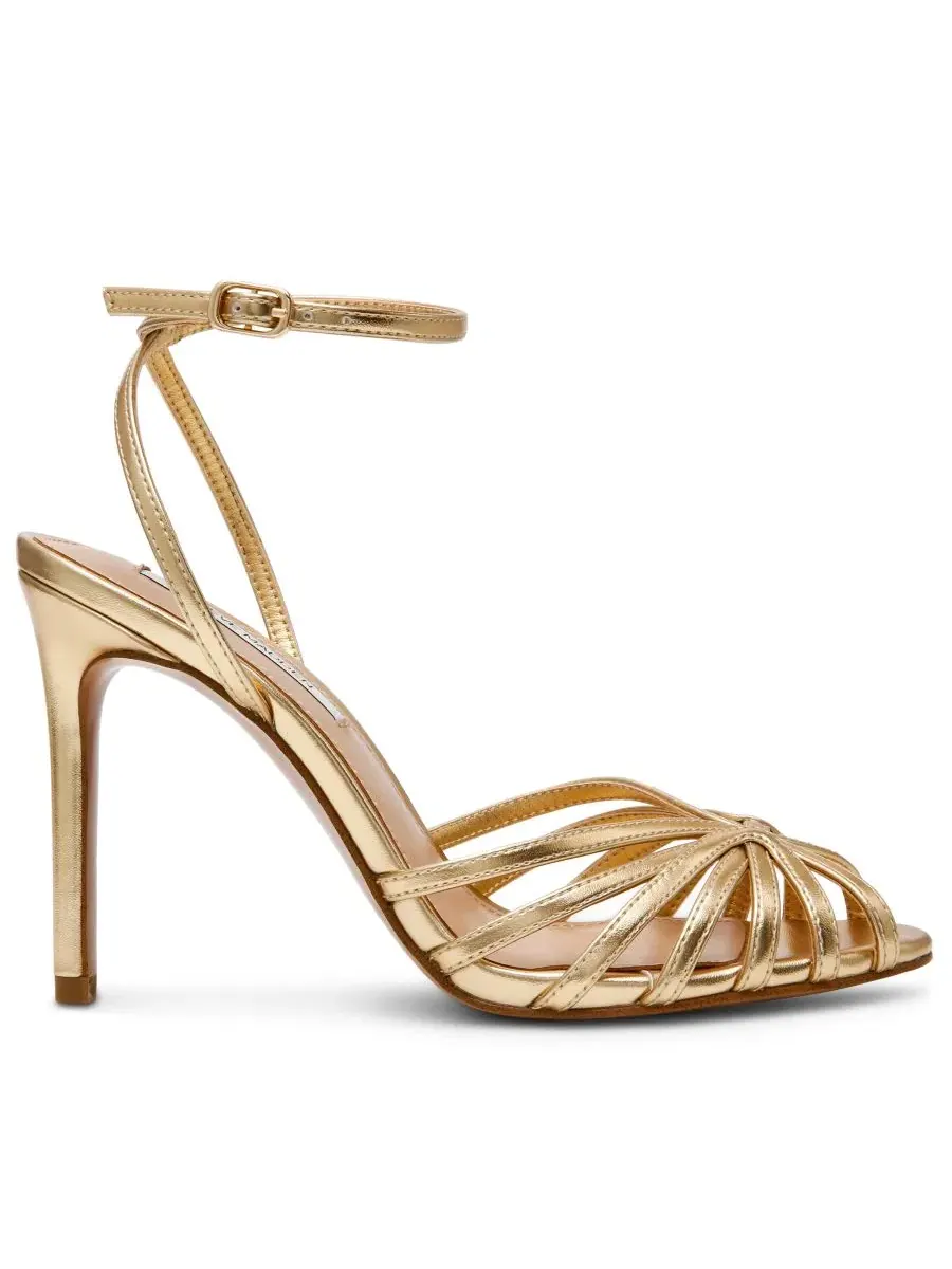 Босоножки на каблуке с открытым носком Mizuna Steve Madden — изображение 2 из 7, золотистый металлик