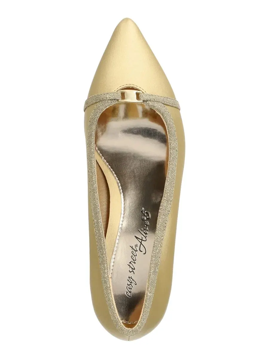 Туфли-лодочки с острым мысом Zayn Slip-On Pumps Easy Street — изображение 4 из 8, золотистый