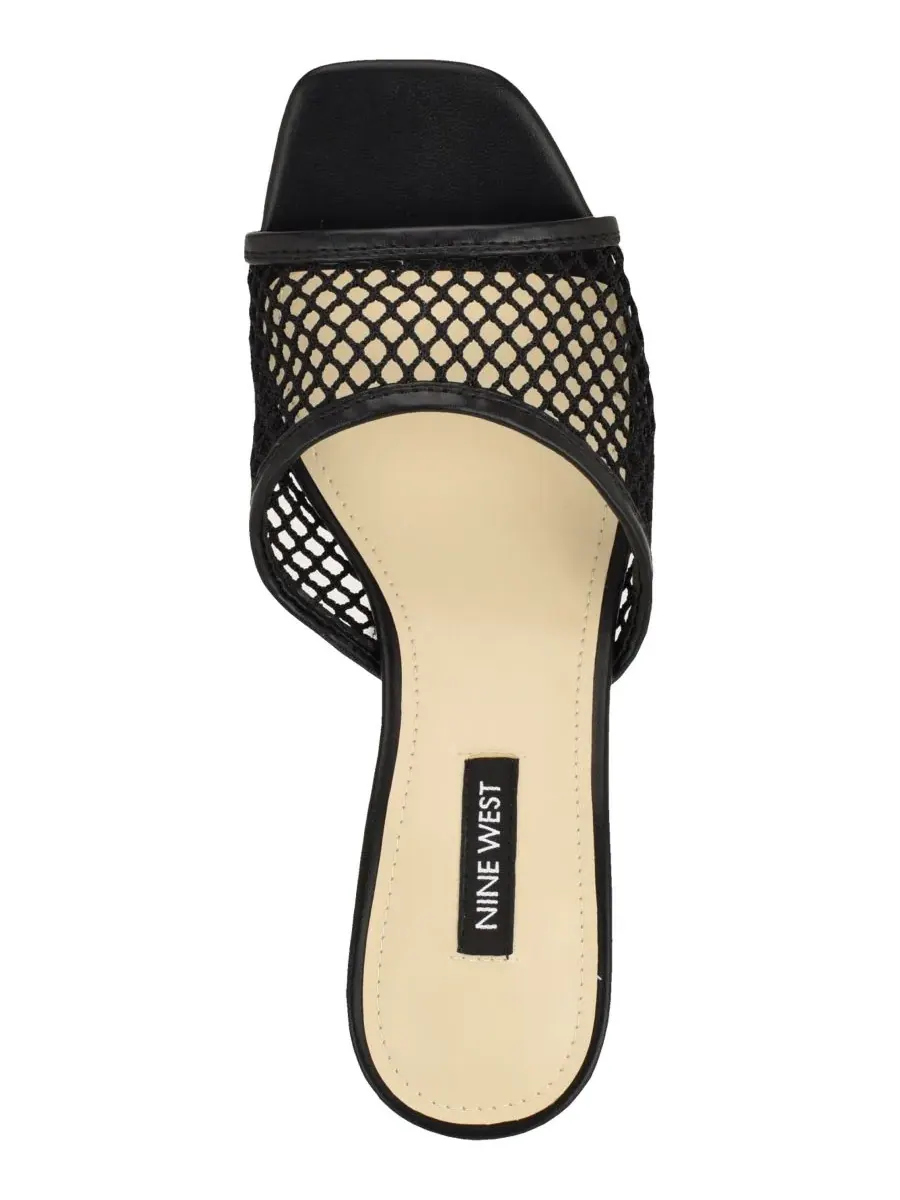 Женские сандалии Cabana Mesh на невысоком каблуке с сетчатой вставкой Nine West — изображение 4 из 5, черный
