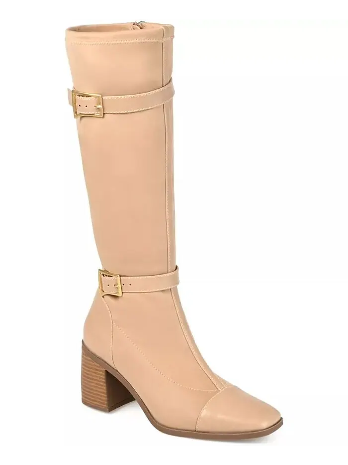 Женские сапоги Gaibree Wide Calf Journee Collection — изображение 1 из 9, бежевый