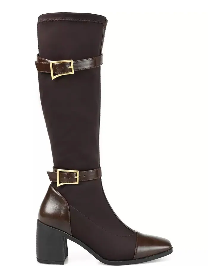Женские сапоги Gaibree Wide Calf Journee Collection — изображение 6 из 9, бежевый