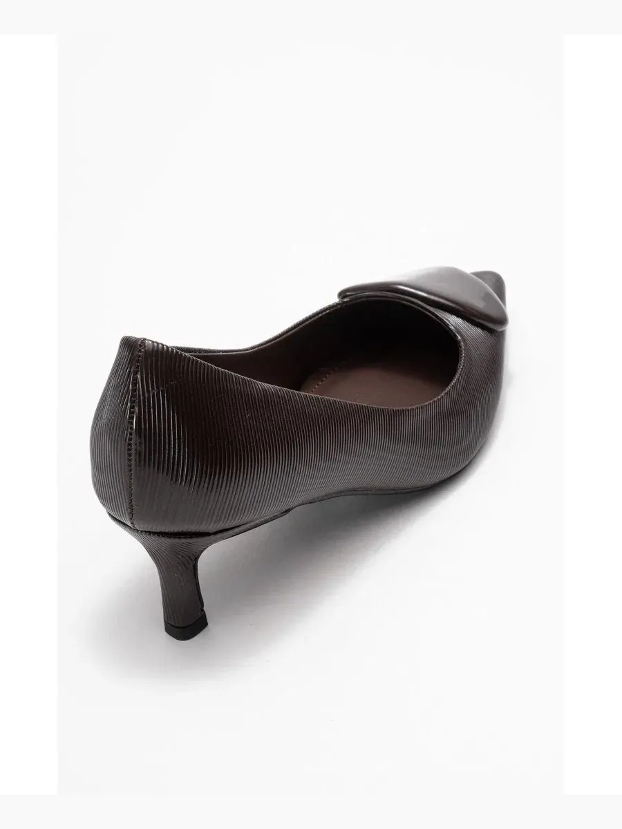 Женские туфли-лодочки Briana с пряжкой и острым носком Prologue Shoes — изображение 2 из 3, коричневый