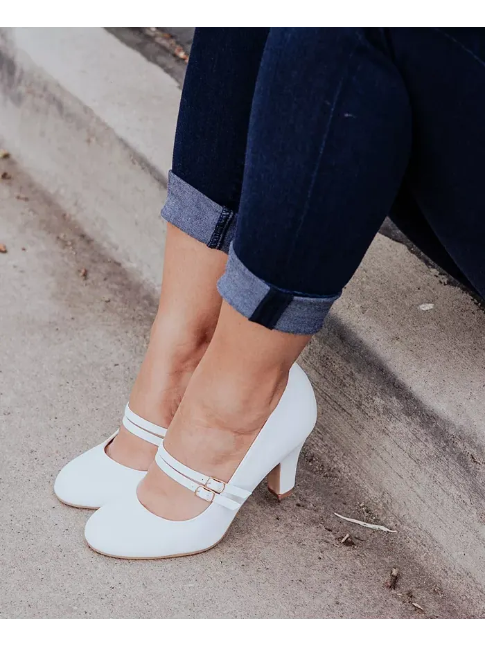 Женские туфли Mary Jane Windy Double Strap на каблуке Journee Collection — изображение 9 из 10, синий