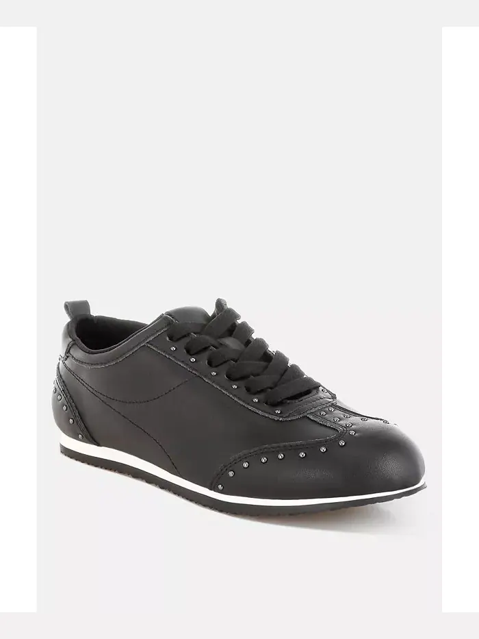 Odaya Кроссовки из натуральной мягкой кожи с шипами Rag & Co — изображение 1 из 3, черный