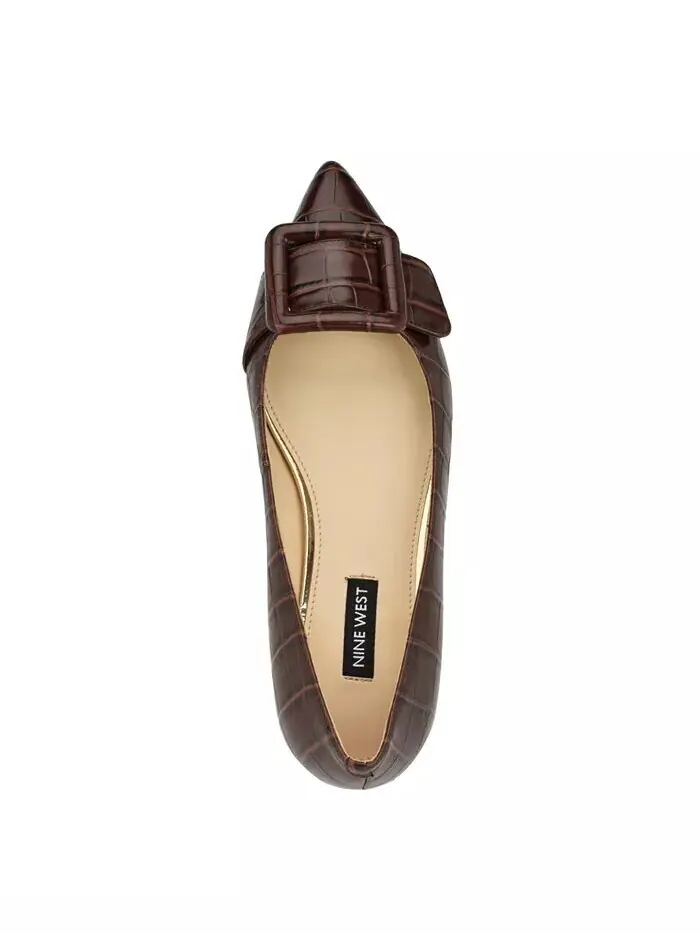 Женские туфли без шнуровки с острым носком Jesike на плоской подошве Nine West — изображение 4 из 5, темный коричневый