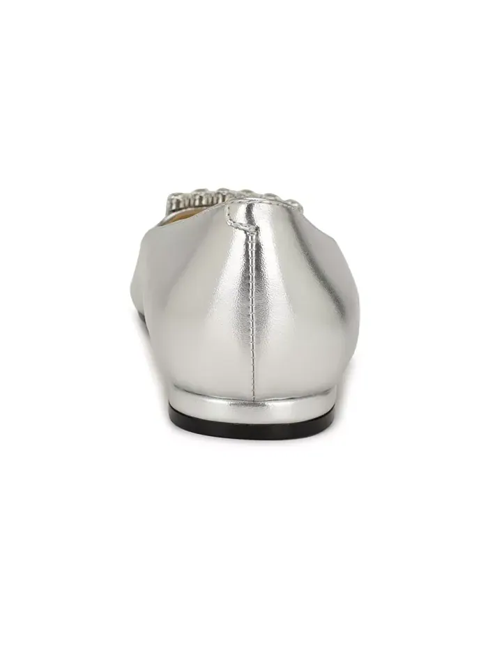 Женские балетки Jesike на пряжке Nine West — изображение 3 из 5, серебристый