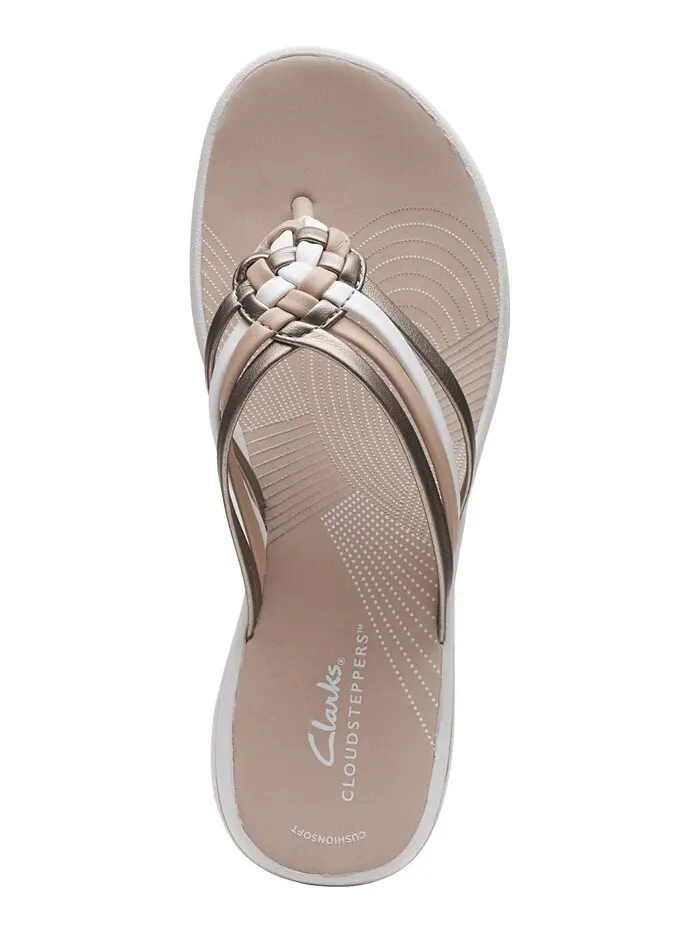 Сандалии женские Clarks Breeze коралловые — изображение 4 из 6, коричневый металлик