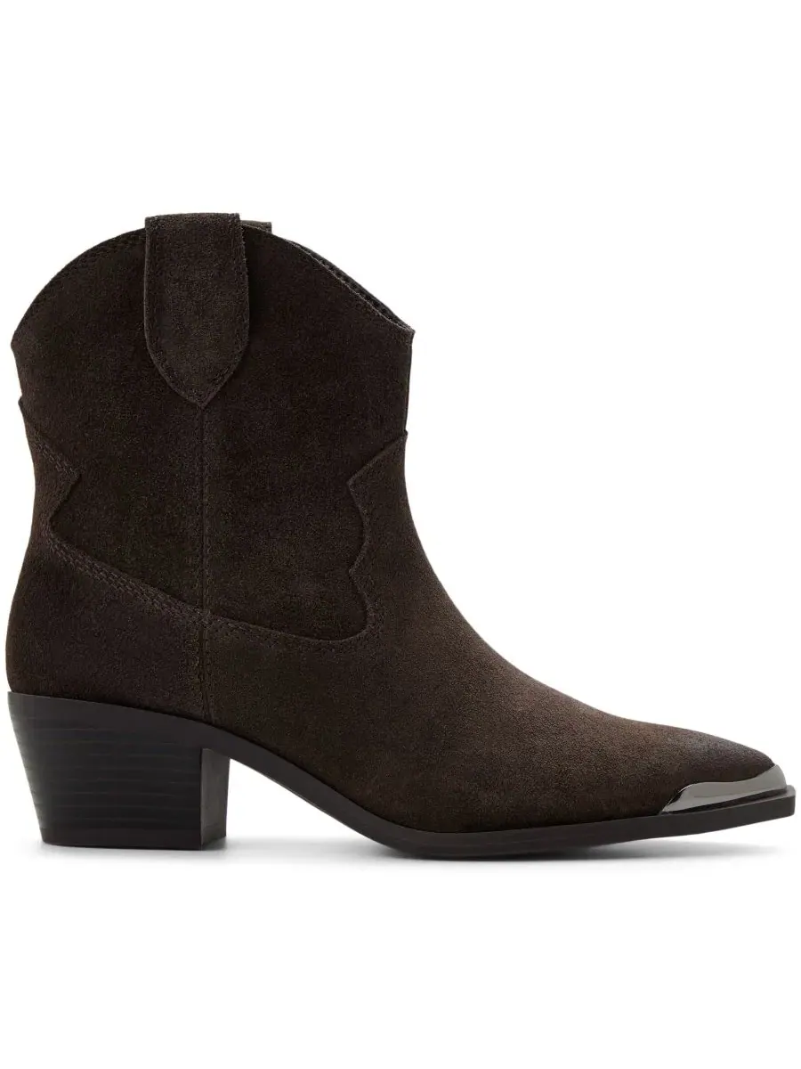 Женские ботильоны Valley Western на каблуке-столбике ALDO — изображение 2 из 5, темный коричневый