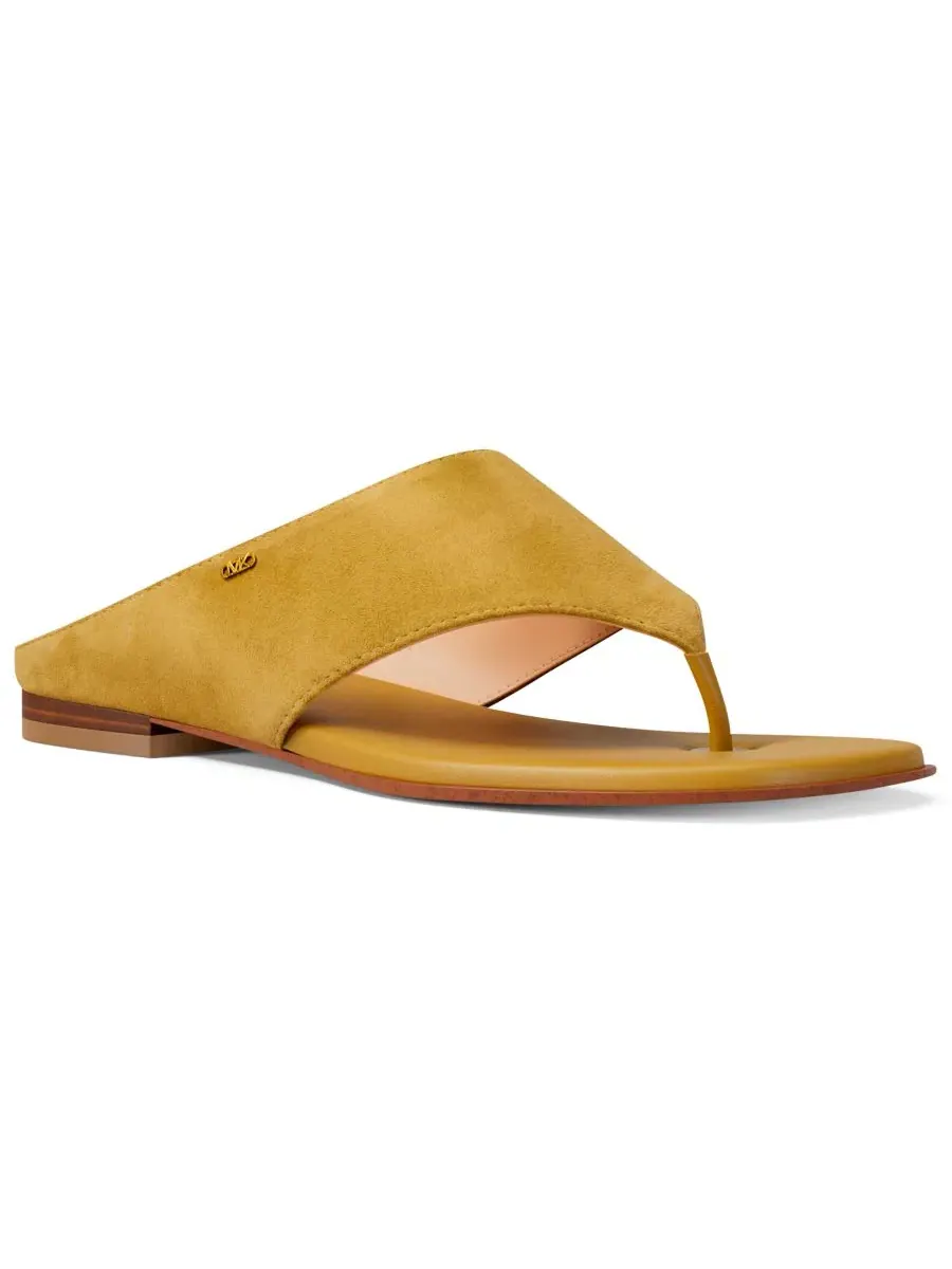 Сандалии Alster Thong Flat на плоском ходу MICHAEL Michael Kors, Chartreuse Suede — изображение 1 из 7