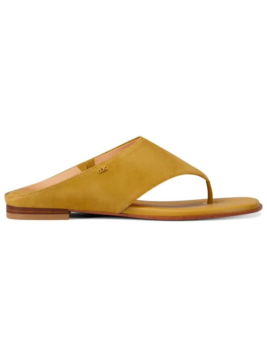 Сандалии Alster Thong Flat на плоском ходу MICHAEL Michael Kors, Chartreuse Suede — изображение 2 из 7